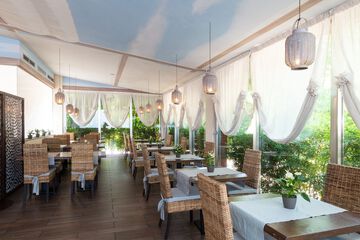 Outdoor banquet area
