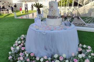 Outdoor banquet area