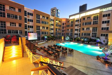 Outdoor banquet area