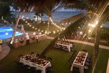 Outdoor banquet area