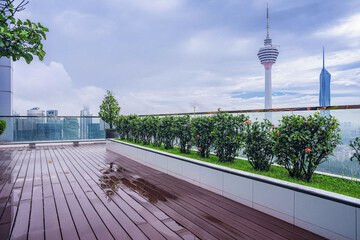 Outdoor banquet area