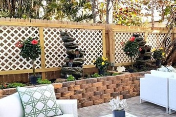 Outdoor banquet area