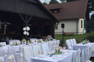 Outdoor banquet area