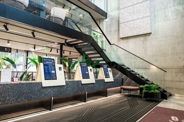 Check-in/check-out kiosk