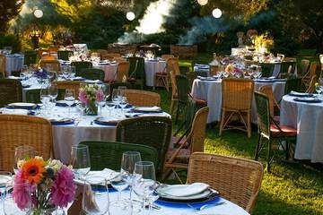 Outdoor banquet area