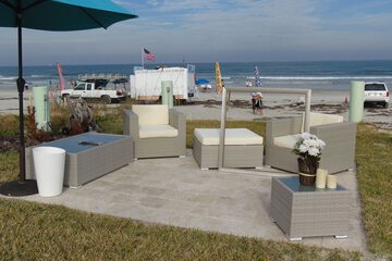 Outdoor banquet area