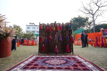 Outdoor banquet area