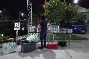 Outdoor banquet area