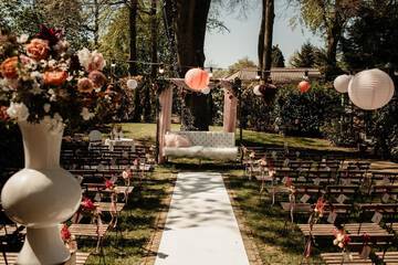 Outdoor banquet area