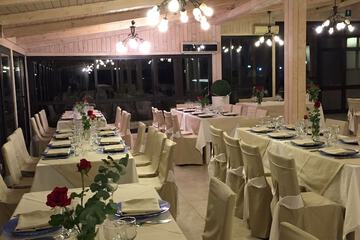 Outdoor banquet area