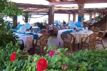 Outdoor banquet area