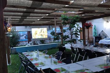 Outdoor banquet area