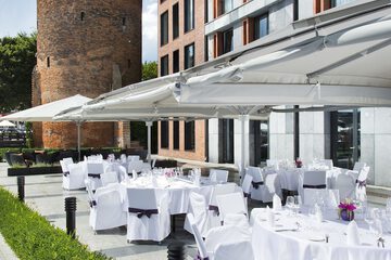 Outdoor banquet area