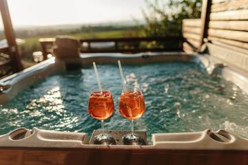 Outdoor spa tub