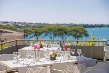 Outdoor banquet area