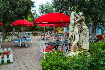 Outdoor banquet area