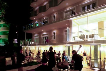 Outdoor banquet area