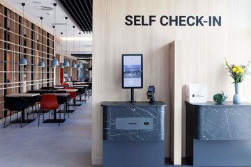 Check-in/check-out kiosk