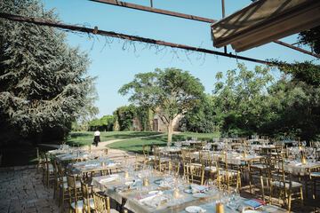 Outdoor banquet area