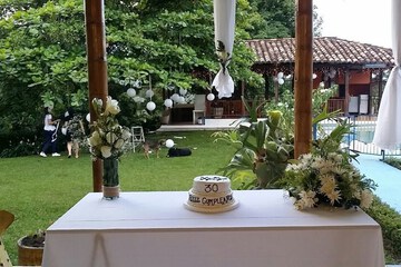 Outdoor banquet area
