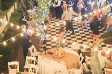 Outdoor banquet area