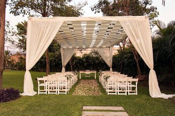 Outdoor banquet area