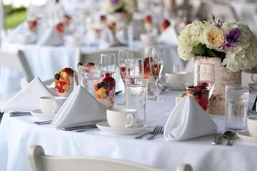 Outdoor banquet area