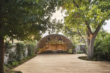 Outdoor banquet area