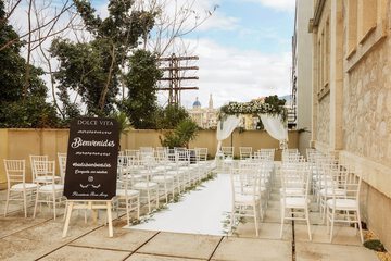 Outdoor banquet area