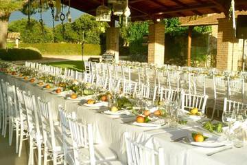 Outdoor wedding area