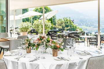 Outdoor banquet area