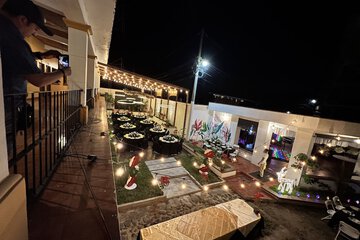 Outdoor banquet area
