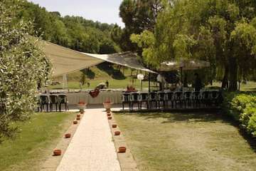 Outdoor banquet area