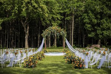 Outdoor banquet area
