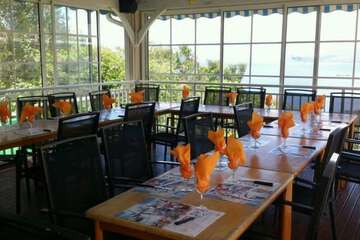 Outdoor banquet area