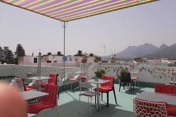 Outdoor banquet area
