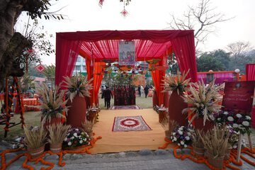 Outdoor banquet area