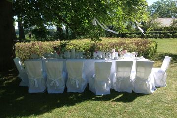 Outdoor banquet area