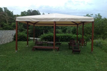 Outdoor banquet area