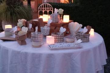 Outdoor banquet area