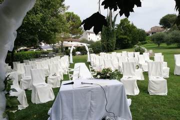Outdoor wedding area