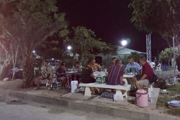 Outdoor banquet area