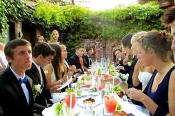 Outdoor banquet area