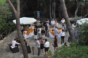 Outdoor banquet area
