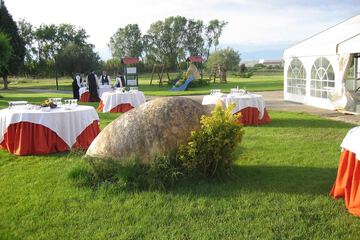 Outdoor banquet area