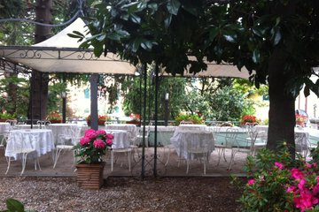 Outdoor banquet area