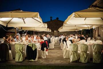 Outdoor banquet area
