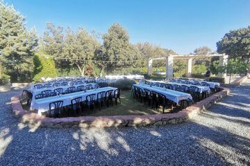 Outdoor banquet area