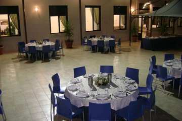 Outdoor banquet area