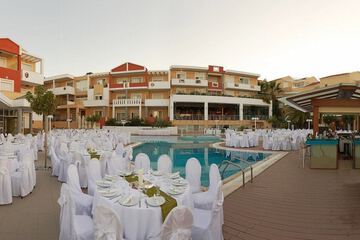 Outdoor banquet area